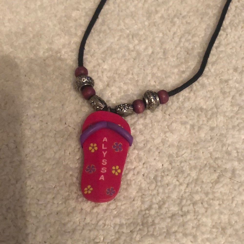 Alyssa flip flop name necklace